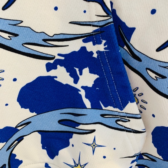 Angelic Earthling Hoodie Sweatshirt Size Large White Continental Camo Planet - Picture 7 of 16